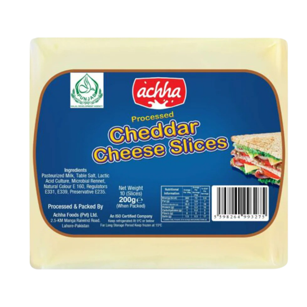 Accha Cheddar Cheese Slice 200gm